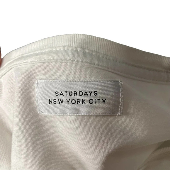 Saturdays New York City White Logo Tee Shirt Size Large - Picture 6 of 10